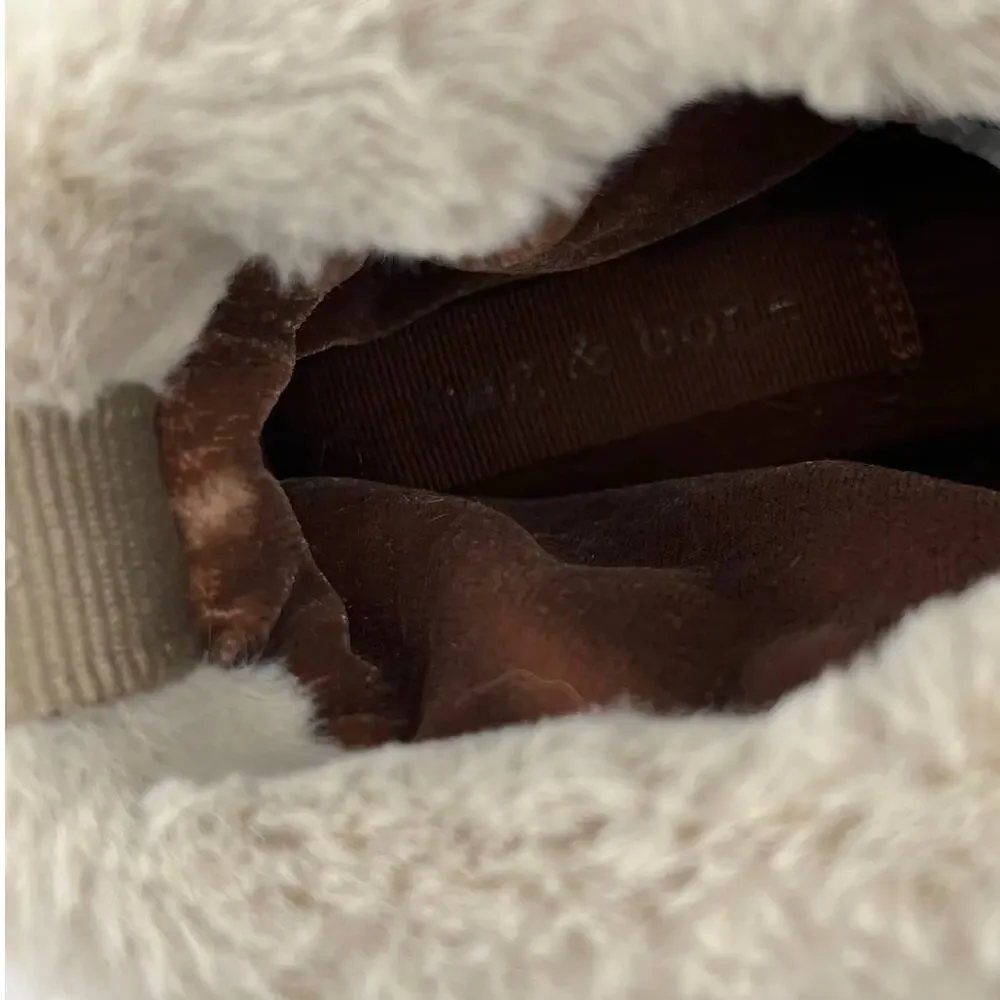 Rag & Bone Faux Fur Eira Ankle Boot Booties Beige Taupe 36